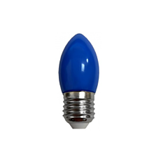 Ecola candle   LED color  2,0W 220V E27 Blue свеча Синяя матовая колба 82x37