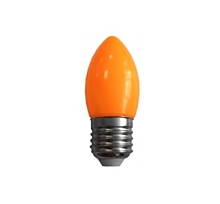 Ecola candle   LED color  2,0W 220V E27 Orange свеча Оранжевая матовая колба 82x37