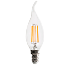 Ecola candle   LED Premium  7,0W  220V E14 2700K 360° filament прозр. нитевидная свеча на ветру (Ra 