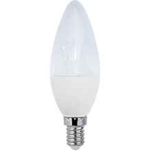 Ecola candle   LED Premium  8,0W 220V  E14 2700K прозрачная свеча  с линзой (композит) 105x37