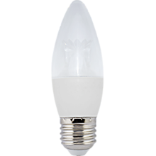 Ecola candle   LED Premium  8,0W 220V  E27 2700K прозрачная свеча с линзой (композит) 105x37
